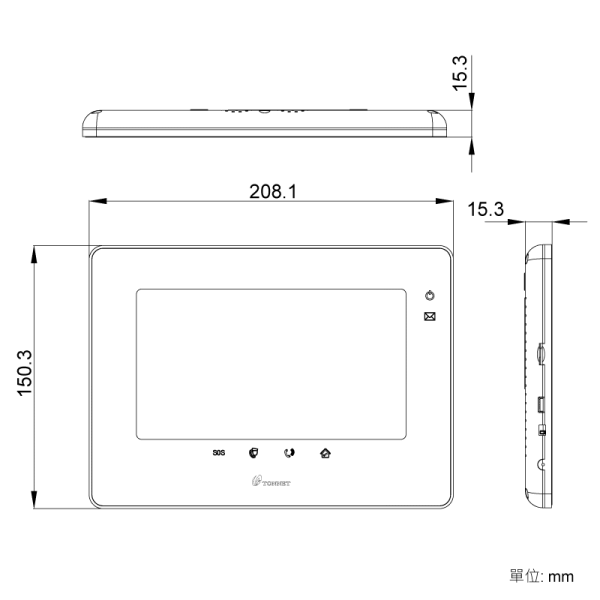 七吋觸控式保全室內機 9TVI7979 - Image 4